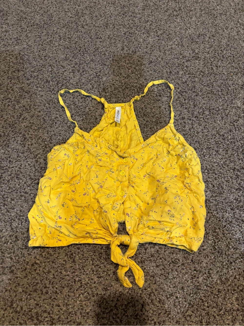 Yellow Floral Tie-Front Cami Top - RVCA